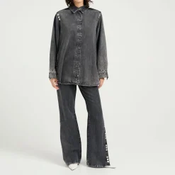 Discount Zuva High-Rise Button Leg Flared Jeans Women Denim